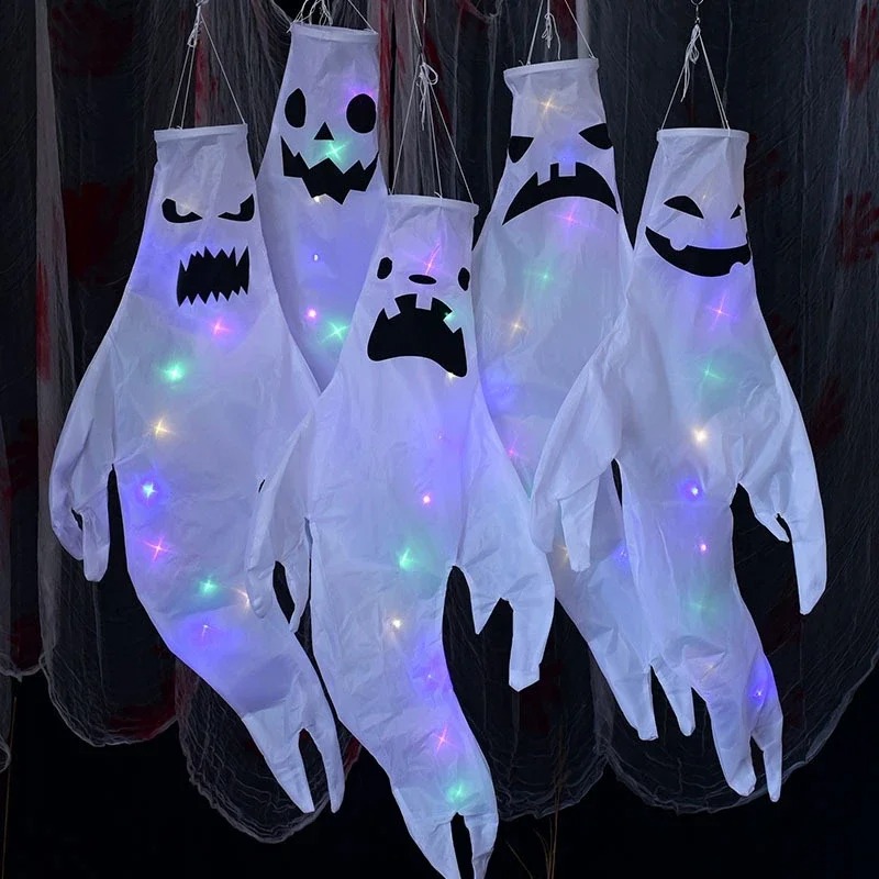 Outdoor Lighting Pole - Hanging Ghost Halloween LED Luminous Ghost