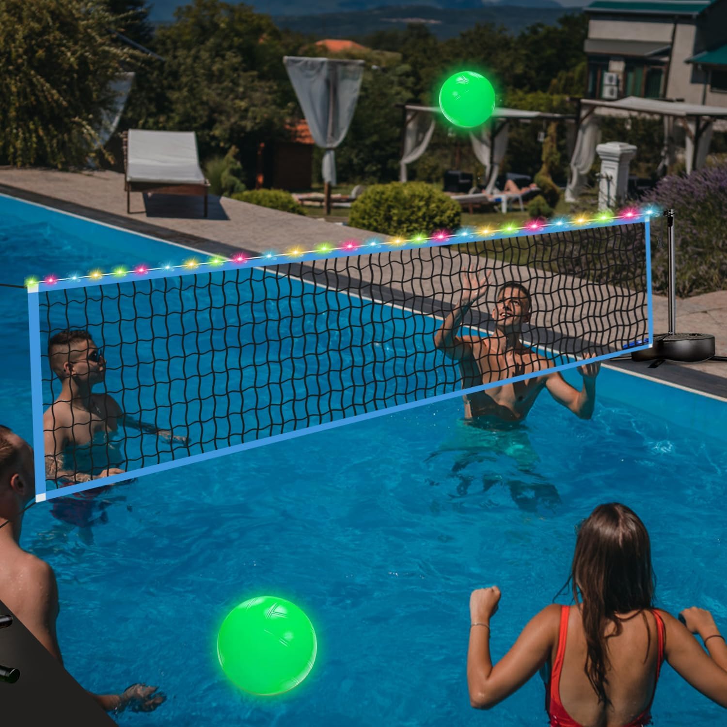 Outdoor Lighting Portable - Portable Outdoor LED Volleyball Net with