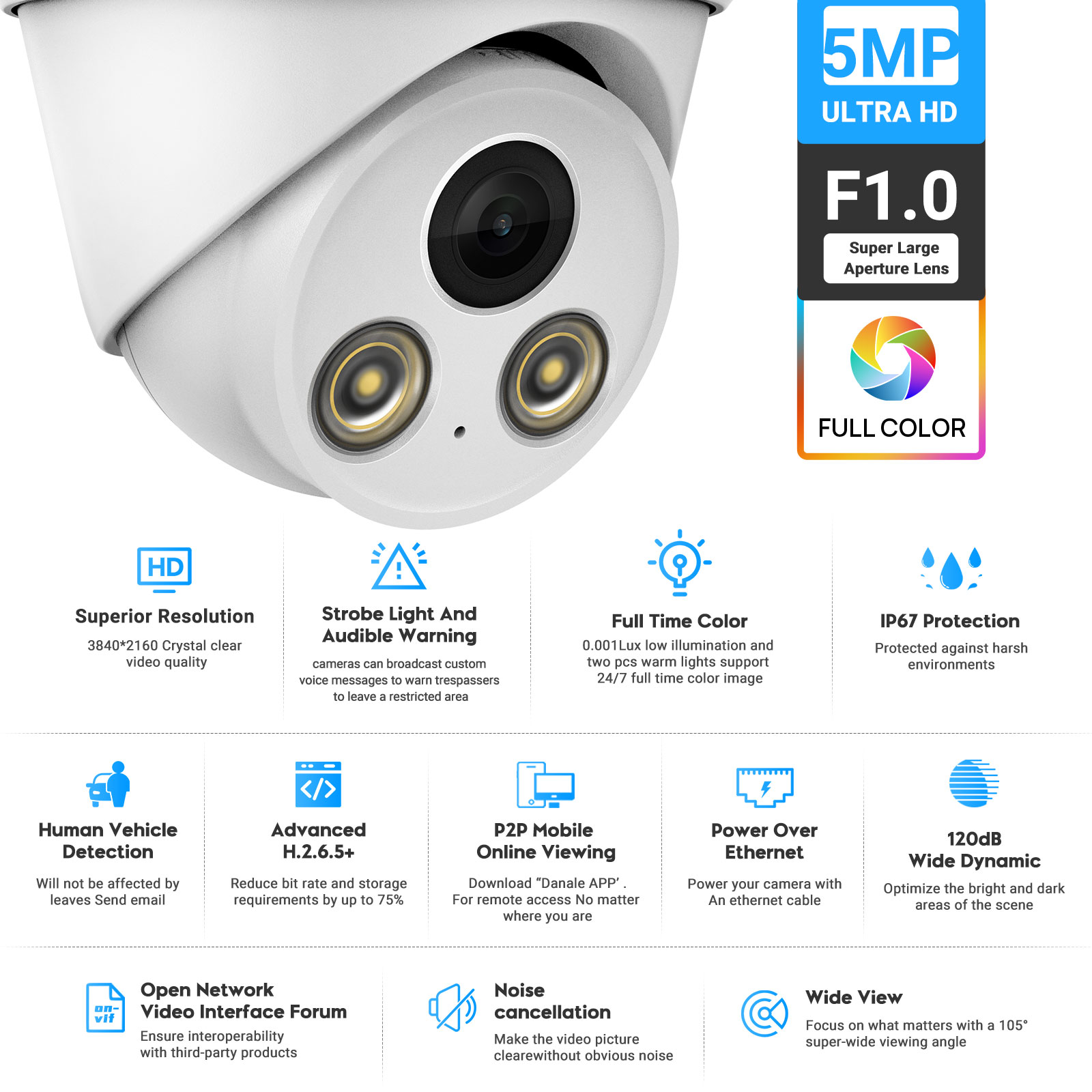 VIKYLIN 5MP Full Color Night V - Outdoor Lighting Options review and price