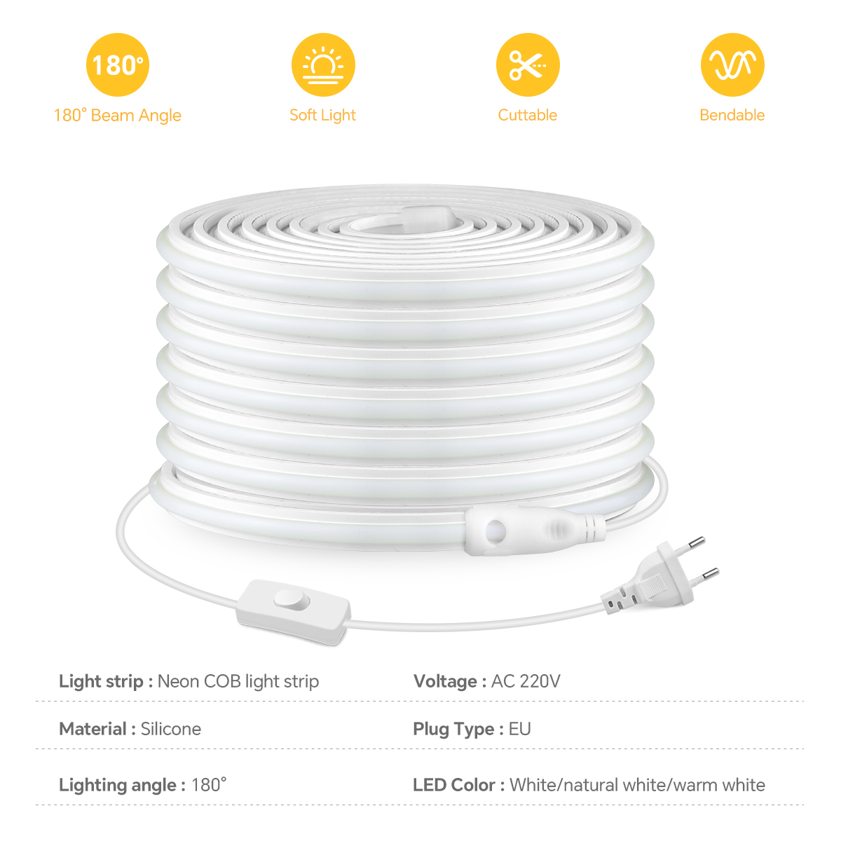 220V COB Led Strip High Densit - Outdoor Lighting Strip review and price
