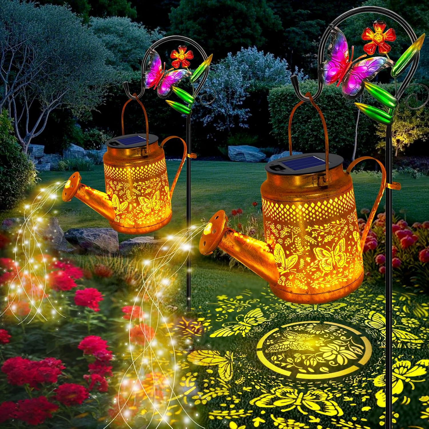 2 Pack Big Solar Butterfly Wat - Solar Lantern Hanging review and price