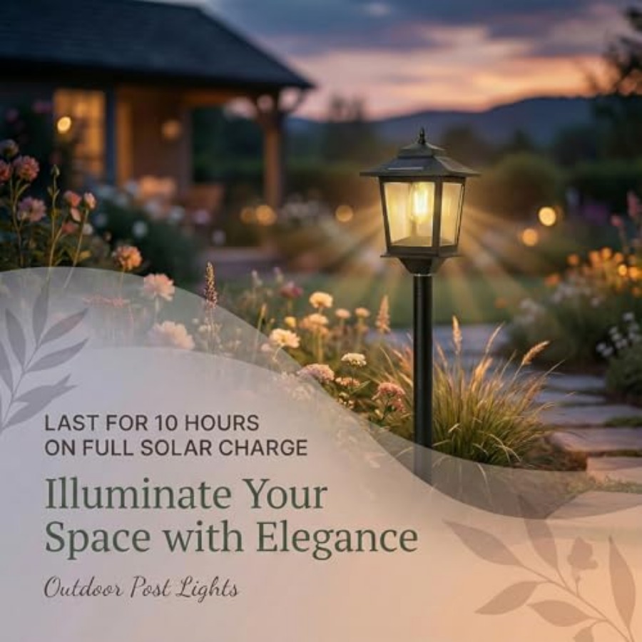 Outdoor Solar Post Lights, 2-P - Outdoor Lighting Pole review and price