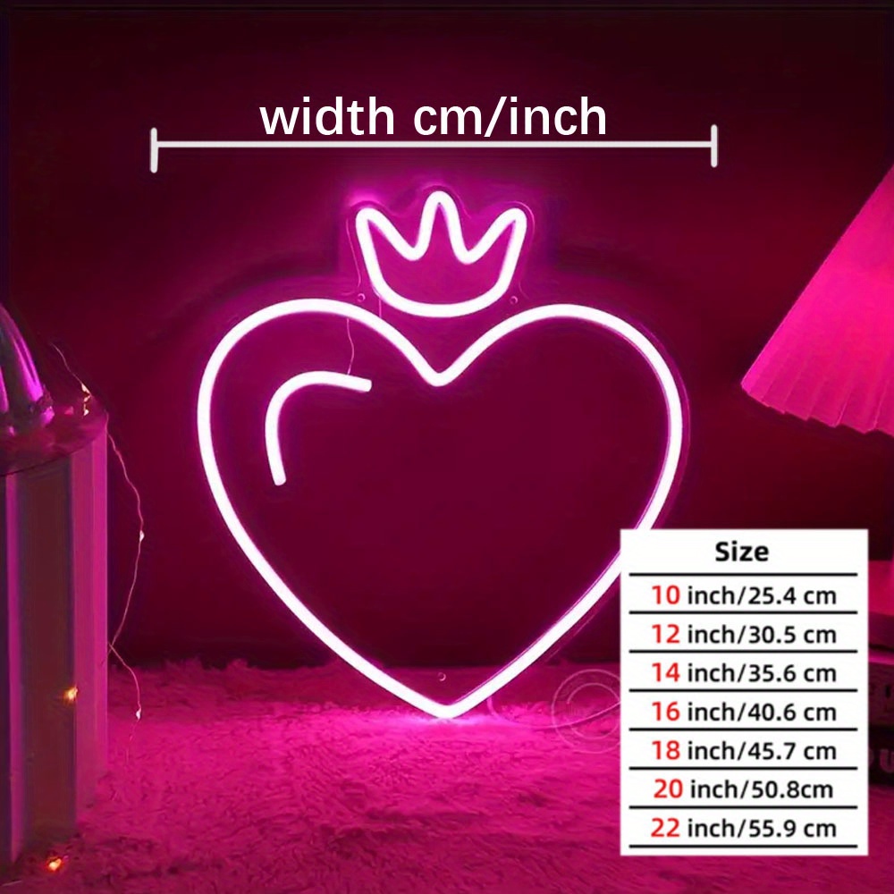 LED Heart Crown Neon Sign, Pin - Outdoor Lighting Options review and price