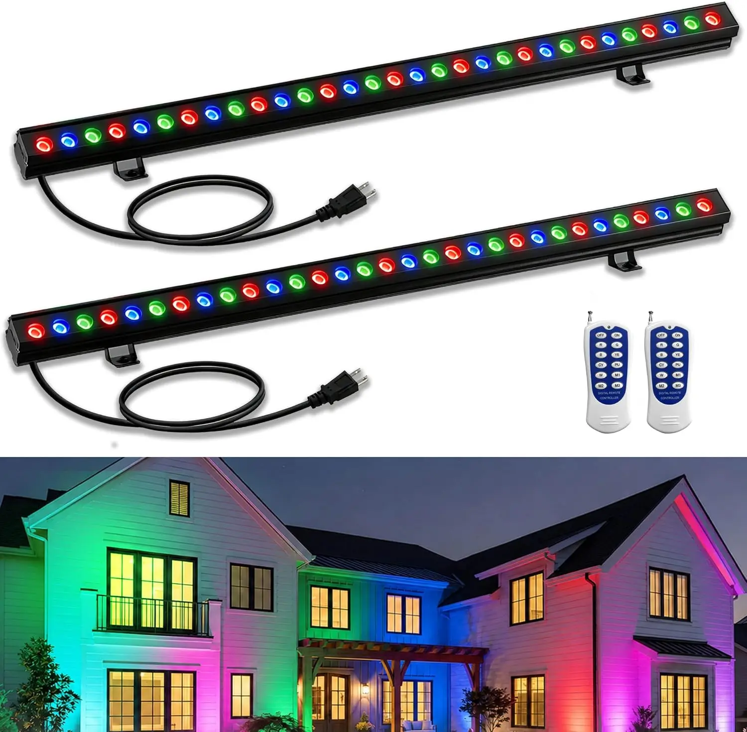2Pack RGB Wall Washer Lights 1 - Outdoor Lighting Remote Control review and price