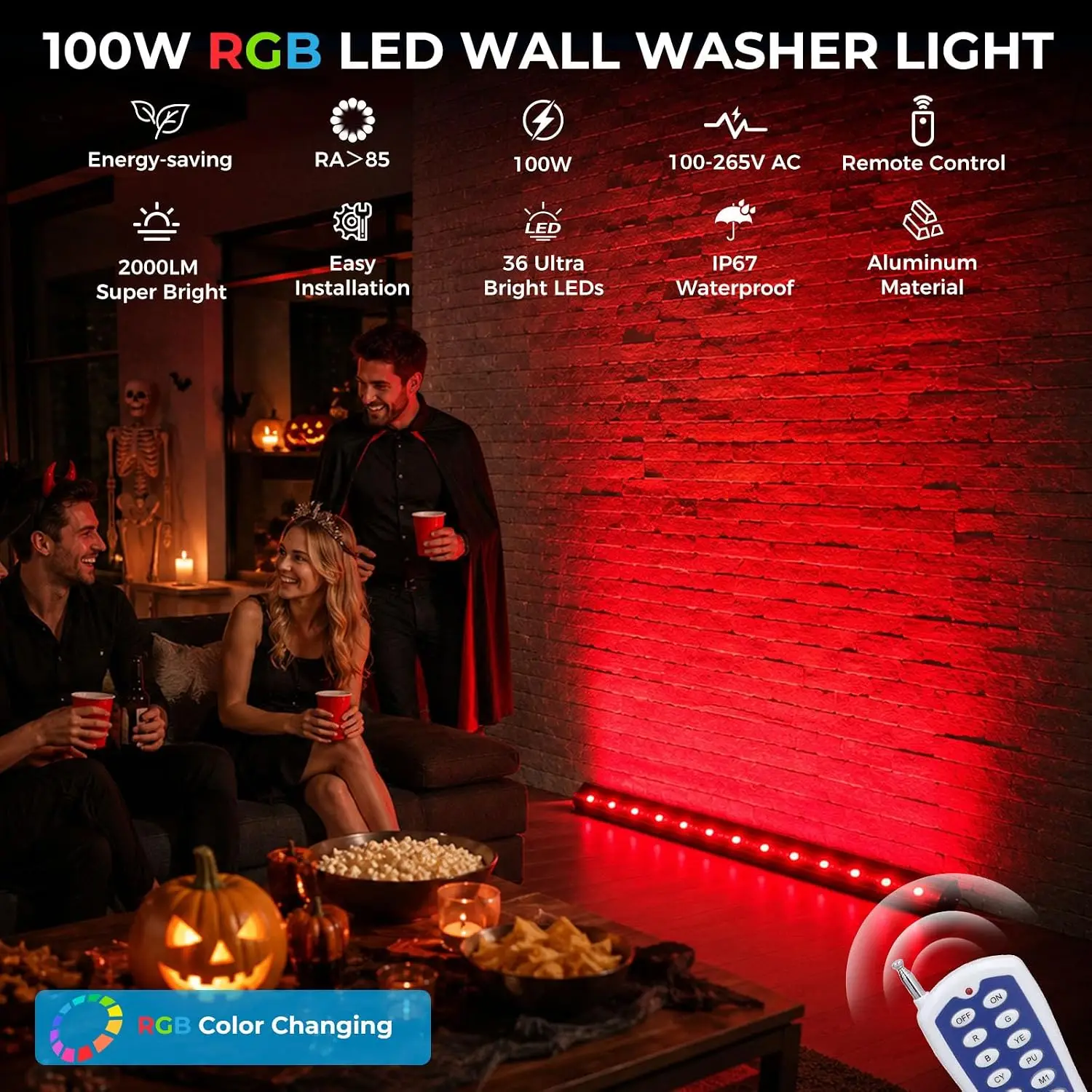 2Pack RGB Wall Washer Lights 1 - Outdoor Lighting Remote Control review and price