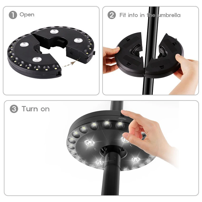 Super Bright Umbrella Pole Lig - Outdoor Lighting Pole review and price