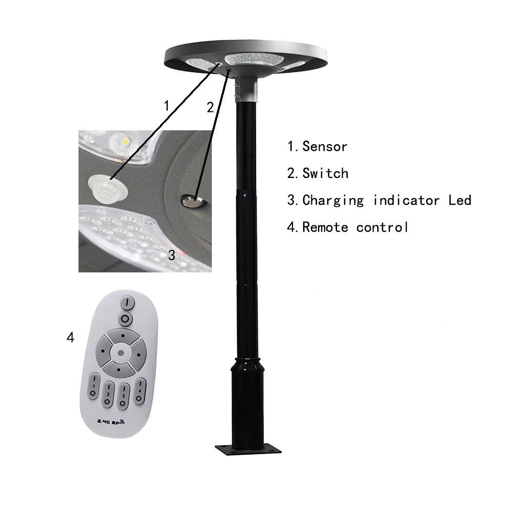 Waterproof IP65 UFO Solar LED  - Outdoor Lighting Pole review and price